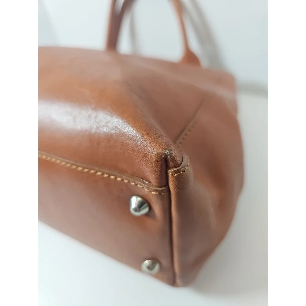 Furla Genuine Leather Medium Tote- Brown/‎ Orange Made In Italy